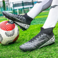 Miniatyrbillede 5 af 5: Fodboldstøvler til mænd Anti-slip Fodboldstøvler Knopper Græs Fodbold Sneakers 3A1126A Black 39