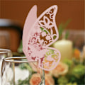 Miniatyrbilde 3 av 9: 60 stk Butterfly vinglasskort for bryllup vinglass dekor White 60PCS