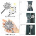 Miniatyrbild 4 av 5: 4-pack kristallblomma magnetiska gardinbindningar, dekorativ fönstergardin, ingen borrning Dr