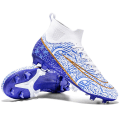 Miniatyrbillede 2 af 5: Fodboldstøvler til mænd Anti-slip Fodboldstøvler Knopper Græs Fodbold Sneakers 3A1126A White 38