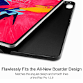 Miniatyrbillede 6 af 7: Magnetisk smart cover kompatibel med iPad Pro 12,9\" 3. generation, understøtter Apple Pencil opladning Tri-Fold Stand Etui - Sort