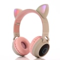 Pikkukuva 1 / 3: Langattomat Bluetooth-lastenkuulokkeet, Cat Ear -langalliset Bluetooth-kuulokkeet, LED-valo, langattomat lasten kuulokkeet korvalla mikrofonilla Beige