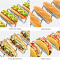 Miniatyrbilde 4 av 5: Tacoholder stativ rustfritt stål 4 lommer taco rack bølgeform