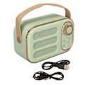 Pikkukuva 1 / 7: Bluetooth-kaiutin Stereo HiFi Ääni USB-lataus Retro Kannettava Langaton Kaiutin Kotiin Matkalle Vihreä