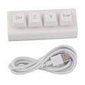 Miniatyrbilde 1 av 7: Programmerbart tastatur med 4 taster, støtte for NKRO, rød bryter, Ctrl C V Enter, mini mekanisk tastatur for gaming, kontor, media, hvit