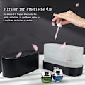 Miniatyrbillede 4 af 5: Aroma Diffuser til Æteriske Olier, Aroma Diffuser med Flammeeffekt, Luftfugter med 2 Lysstyrkeniveauer Natlys, Vandfri Automatisk Slukning, USB