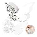 Miniatyrbilde 9 av 9: 100 stk Butterfly Bryllup Vin glass Navn Plasskort Perlemor White