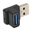 Pikkukuva 5 / 7: Oikeakulmainen 90 asteen USB-uros - USB-naaras -sovitin, pieni, kannettava, 10 Gbps nopea tiedonsiirto, USB3.1-lataussovitin