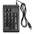 Miniatyrbillede 1 af 7: USB Kablet Numerisk Tastatur 19 Taster Numerisk Pad Vandtæt RGB Baggrundslys Bærbar til Notebook Laptop Computer Sort