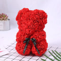 Miniatyrbillede 4 af 10: Rose Bjørn Ros Blomst Bamse Til Jubilæum Fødselsdage Bryllupsbrusere Kæreste Kone Mødre Wine Red