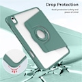 Pikkukuva 4 / 6: SKALO iPad 11" (2025) PU-nahka Rotary Kickstand Irrotettava 2-in-1 Kotelo - Vihreä Green
