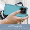 Miniatyrbillede 5 af 8: SKALO Xiaomi 14 5G Transparent TPU Metal Buttons Cover - Turkis Turquoise