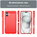 Pikkukuva 3 / 8: SKALO iPhone 16 Plus Armor Carbon Iskunkestävä TPU suojakuori - Valitse väri Red