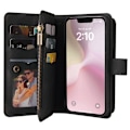 Miniatyrbillede 4 af 11: SKALO iPhone 16e KT-2 Big Wallet 17-RUM Flip Cover - Sort Black
