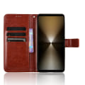 Pikkukuva 2 / 6: SKALO Sony Xperia 1 VI Crazy Horse lompakko PU nahka - Ruskea Brown