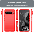 Miniatyrbillede 9 af 9: SKALO Google Pixel 9 Pro XL Armor Carbon Stødsikker TPU-cover - Vælg farve Red