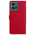 Miniatyrbillede 8 af 8: SKALO Motorola Edge 50 5G PU-læder Pungetui - Vælg farve Red