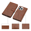 Miniatyrbillede 6 af 9: SKALO iPhone 15 Pro Crazy Horse Pungetui PU læder - Brun Brown