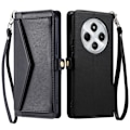 Miniatyrbillede 1 af 11: SKALO Xiaomi Redmi 14C PU-Læder Envelope Flip Cover - Sort Black