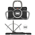 Pikkukuva 2 / 11: SKALO Samsung Tab S7 FE Extra Shockproof Armor 360 Kahva/Tripod Suojakuori - Musta Black