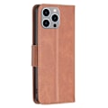 Miniatyrbillede 7 af 7: SKALO iPhone 15 Pro Max Flip Cover m. pung i PU-læder - Brun Brown