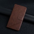 Miniatyrbild 6 av 9: SKALO iPhone 15 Embossed Plånboksfodral i PU-Läder - Brun Brun