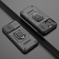 Miniatyrbillede 2 af 9: SKALO iPhone 15 Pro Armor Hybrid Metal Ring Camera Slider - Sort Black