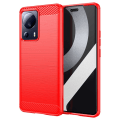 Pikkukuva 2 / 9: SKALO Xiaomi 13 Lite Armor Carbon Iskunkestävä TPU suojakuori - Valitse väri Red