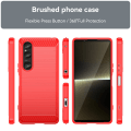 Pikkukuva 8 / 9: SKALO Sony Xperia 1 VI Armor Carbon Iskunkestävä TPU suojakuori - Valitse väri Red