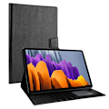 Miniatyrbillede 1 af 6: SKALO Samsung Tab S7/S8 PU-læder Flip Cover - Sort Black