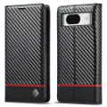 Miniatyrbillede 1 af 11: SKALO Google Pixel 8 LC.IMEEKE Carbon Fiber Pungetui i PU-læder - Sort Black