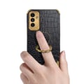Miniatyrbild 6 av 6: SKALO Samsung A13 5G Krokodil Guldkant Skal - Svart Svart