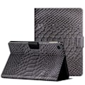 Miniatyrbillede 1 af 6: SKALO Samsung Tab A9 Croco PU-læder Flip Cover - Sort Black