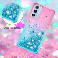 Miniatyrbild 5 av 7: SKALO Samsung A15 5G Kvicksand Glitter Hjärtan TPU-skal - Rosa-Turkos multifärg