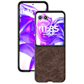 Pikkukuva 2 / 6: SKALO Motorola Razr 50 Ultra 5G ABEEL PU Nahka Fold Suojakuori - Ruskea Brown