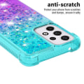 Miniatyrbillede 3 af 6: SKALO Samsung A33 5G Kvicksand Glitter Hjerter TPU Cover - Turkis-Lilla Multicolor