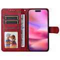 Miniatyrbillede 3 af 9: SKALO iPhone 16 PU-læder Pungetui - Vælg farve Red