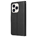 Miniatyrbillede 7 af 7: SKALO iPhone 15 Plus Flip Cover m. pung i PU-læder - Sort Black