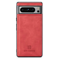 Pikkukuva 2 / 3: DG.MING Google Pixel 8 Pro Premium PU-nahka Hybridi Suojakuori - Punainen Red