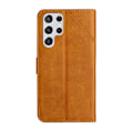 Pikkukuva 5 / 8: SKALO Samsung S22 Ultra Embossed Plånboksfodral i PU-Läder - Ljusbrun Light brown