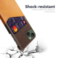 Miniatyrbild 3 av 4: SKALO iPhone 15 Plus Premium PU-Läder Korthållare Skal - Brun Brun