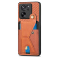 Miniatyrbillede 2 af 8: SKALO Xiaomi 13T/13T Pro Carbon Fiber Cover med kortholder - Brun Brown