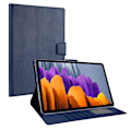 Miniatyrbild 1 av 6: SKALO Samsung Tab S7/S8 PU-Läder Fodral - Blå Blå