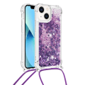 Pikkukuva 2 / 6: SKALO iPhone 14 Plus Juoksuhiekka Glitter Mobile kaulapanta - Violetti Purple