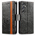 Miniatyrbillede 1 af 8: SKALO Samsung A15 4G 002 Series CASENEO Premium PU-læderpung - Sort Black