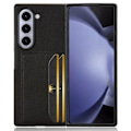 Miniatyrbillede 2 af 6: SKALO Samsung Z Fold6 PU-læder Kortholder Cover - Sort Black