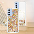 Miniatyrbillede 7 af 7: SKALO Samsung A16 Kvicksand Glitter Hjerter TPU Cover - Guld Gold