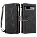 Miniatyrbillede 1 af 9: SKALO Google Pixel 7a ESEBLE Big Wallet Pungetui - Sort Black