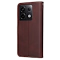 Pikkukuva 9 / 9: SKALO Xiaomi Redmi Note 13 Pro 5G PU-nahkainen Lompakkokotelo - Valitse väri Brown