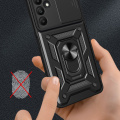 Miniatyrbild 4 av 6: SKALO Samsung A15 5G Armor Hybrid Metallring Kameraslider - Svart Svart